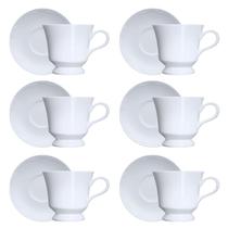 Conjunto 6 Xícaras Chá Com Pires Cottage Relevo Porcelana Germer