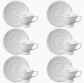 Conjunto 6 Xícaras Chá Com Pires Pomerode Porcelana Schmidt Conjunto 6 Xícaras Chá Com Pires Pomerode Porcelana Schmidt