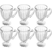 Conjunto 6 Xícaras de Café 200ml com Pé e Alça Imperial Lyor Servir Chocolate Quente