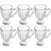 Conjunto 6 Xícaras de Café 200ml com Pé e Alça Imperial Lyor Servir Chocolate Quente