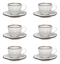 Conjunto 6 Xicaras De Café 75ml Com Pires Maresia - Oxfort