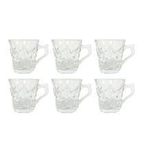 Conjunto 6 Xícaras De Café Coffee Time Elegante 150ml Design Personalizado Desenhos Em Alto Relevo