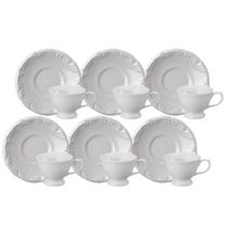 Conjunto 6 Xicaras de Café com Pires 70ml Porcelana Schmidt - Mod. Pomerode 114 Conjunto 6 Xicaras de Café com Pires 70ml Porcelana Schmidt - Mod. Pomerode 114