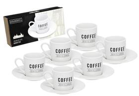 Conjunto 6 Xícaras De Café Com Pires Em Porcelana 80ml - Hauskraft Conjunto 6 Xícaras De Café Com Pires Em Porcelana 80ml - Hauskraft