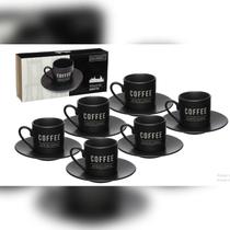 Conjunto 6 Xícaras De Café Com Pires Em Porcelana 80ml