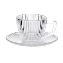 Conjunto 6 Xícaras de Café com Pires Graffiato 90ml Transparente JGXC084 - Hauskraft