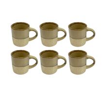 Conjunto 6 Xícaras de Café em Cerâmica Bege 100ml ES0005 BTC Conjunto 6 Xícaras de Café em Cerâmica Bege 100ml ES0005 BTC