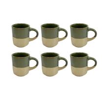 Conjunto 6 Xícaras de Café em Cerâmica Verde 100ml ES0004 BTC Conjunto 6 Xícaras de Café em Cerâmica Verde 100ml ES0004 BTC