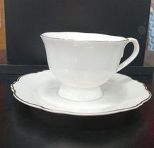 Conjunto 6 Xicaras de Café fio Dourado Maldivas em porcelana 80ml Wolff