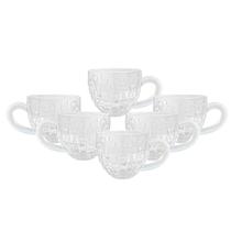 Conjunto 6 Xícaras De Café Moderna Coffee Time Cristal Desenhos Em Alto Relevo Design Personalizado