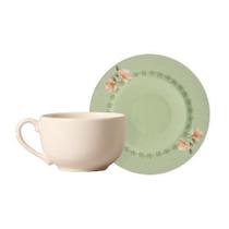 Conjunto 6 Xícaras De Chá 6 Pires Magnolia By Aurora 250 Ml