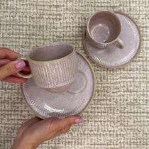 Conjunto 6 Xícaras De Chá com Pires Linhas Litchi 230ml