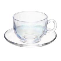 Conjunto 6 Xícaras de Chá com Pires Nice de Vidro 150ml