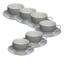 Conjunto 6 Xícaras de Chá com Pires Porcelana Lisboa 160ml JGCH061 - Hauskraft - ETILUX, HAUSKRAFT, WESTERN