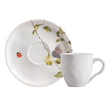 Conjunto 6 Xícaras de Chá com Pires Stoneware Bio Sereno 210ml Porto Brasil