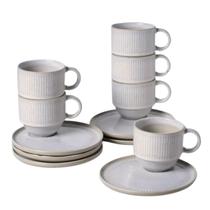 Conjunto 6 Xícaras de Chá Empilhável Latte Bege Porto Brasil