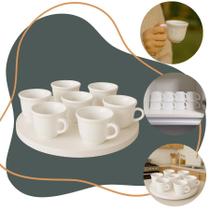 Conjunto 6 Xícaras de Vidro Opalina Retrô 80ml Elegância para Café e Chá, Design Clássico, Resistente e Sofisticado Conjunto 6 Xícaras de Vidro Opalina Retrô 80ml Elegância para Café e Chá, Design Clássico, Resistente e Sofisticado