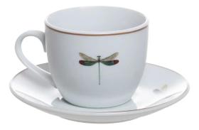 Conjunto 6 Xicaras E Pires para Café Libélula Porcelana 80ml Conjunto 6 Xicaras E Pires para Café Libélula Porcelana 80ml