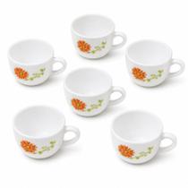 Conjunto 6 Xícaras Livid Lilac 130ml Vidro Branco Floral Para Café Chá Mesa Elegante Conjunto 6 Xícaras Livid Lilac 130ml Vidro Branco Floral Para Café Chá Mesa Elegante