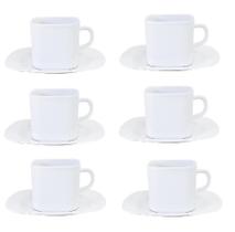Conjunto 6 Xícaras Quadradas com Pires em Melamina 250 ml Conjunto 6 Xícaras Quadradas com Pires em Melamina 250 ml