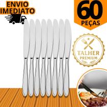 Conjunto 60 Faca Talheres Em inox Premium Com Serra Facas Churrasco Refeição Restaurante Lanchonete