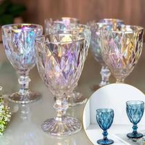 Conjunto 6Taças Copo Vidro Água Suco 330ml Furtacor e Azul Cor:Platinado Conjunto 6Taças Copo Vidro Água Suco 330ml Furtacor e Azul Cor:Platinado