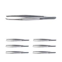 Conjunto 6un pinça de sobrancelha inox diagonal firme