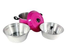 Conjunto 6x1 Cozimento A Vapor Continental Rosa (3pçs) Conjunto 6x1 Cozimento A Vapor Continental Rosa (3pçs)