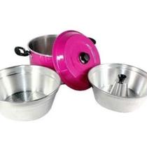 Conjunto 6x1 Cozimento A Vapor Continental Rosa (3pçs) Conjunto 6x1 Cozimento A Vapor Continental Rosa (3pçs)