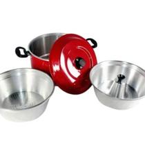 Conjunto 6x1 Cozimento A Vapor Continental Vermelho (3pçs) Conjunto 6x1 Cozimento A Vapor Continental Vermelho (3pçs)