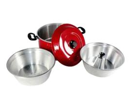 Conjunto 6x1 Cozimento A Vapor Continental Vermelho (3pçs) Conjunto 6x1 Cozimento A Vapor Continental Vermelho (3pçs)