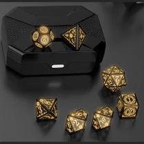 Conjunto 7 Dados RPG LED + Bolsa do Covil do Jabuti D&D (D6 D20 D10 D12 D4 D8)