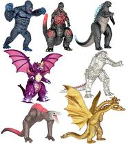 Conjunto 7 de bonecos de ação TWCare Godzilla vs Kong com junta móvel