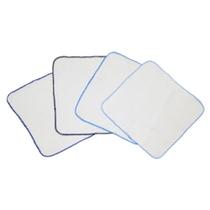 Conjunto 7 Fraldinha De Boca Quadriculada 33x33cm Com Crochê 100% Algodão