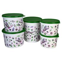 Conjunto 7 Peças Caixas Mantimentos Libélulas Tupperware Conjunto 7 Peças Caixas Mantimentos Libélulas Tupperware