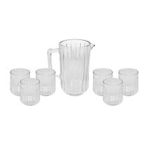 Conjunto 7 Peças Jarra 1,45L e 6 Copos 350ml de Cristal Bangkok - Wolff