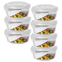 Conjunto 7 Potes 400Ml Vidro Hermético Mantimentos Marmita Conjunto 7 Potes 400Ml Vidro Hermético Mantimentos Marmita