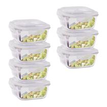 Conjunto 7 Potes Hermetico Marmita Fit Anel Vedação 320 Ml