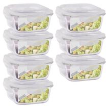 Conjunto 7 Potes Hermetico Marmita Fit Anel Vedação 800 ml