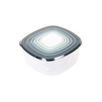Conjunto 7 Potes Quadrado de Plástico com Tampa - Sortida Conjunto 7 Potes Quadrado de Plástico com Tampa - Sortida