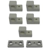 Conjunto 7 Suporte Isolador Porcelana Cerâmica Louca Passador Fixador Calço Resistencia Forno Elétrico Fischer