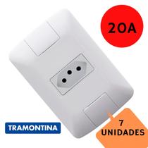 Conjunto 7 Tomada 20A Simples Tramontina 2P+T 20A/250V Aria Branco Conjunto 7 Tomada 20A Simples Tramontina 2P+T 20A/250V Aria Branco
