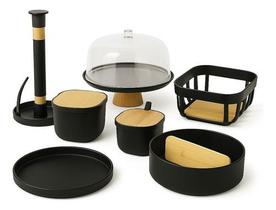 Conjunto 7 Utensílios De Cozinha Em Bambu Linha Lume Ou Conjunto 7 Utensílios De Cozinha Em Bambu Linha Lume Ou