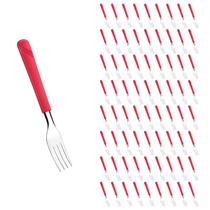 Conjunto 72 Garfos Linha Luna Vermelho Aço Inox Plástico