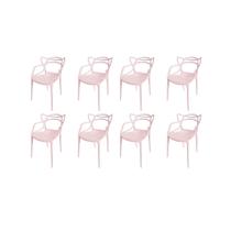 Conjunto 8 Cadeiras Allegra Rosa em Polipropileno