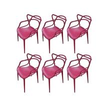 Conjunto 8 Cadeiras Allegra Vermelho Falu em Polipropileno