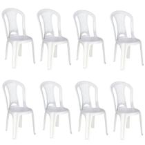 Conjunto 8 Cadeiras Bistrô de Plástico Polipropileno Atlântida Branco - Tramontina 92013/010