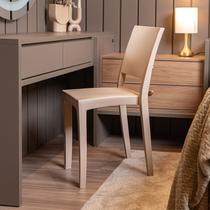 Conjunto 8 Cadeiras de Plástico Polipropileno Empilhável Hydra Plus Marrom/Cappuccino