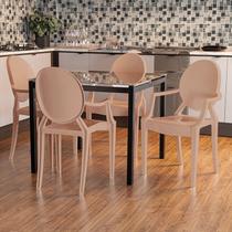 Conjunto 8 Cadeiras de Plástico Polipropileno Empilhável Wind Plus Marrom/Cappuccino Conjunto 8 Cadeiras de Plástico Polipropileno Empilhável Wind Plus Marrom/Cappuccino