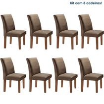Conjunto 8 Cadeiras Estofadas Espanha Chocolate/Marrom